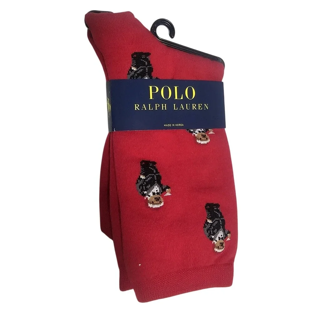 Polo Ralph Lauren Mens Polo Bear Boxer Shorts Navy Blue Western Cowboy & Socks S